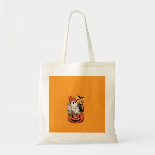 Bolsa Tote Cute Retro Halloween Fantasma Abóbora