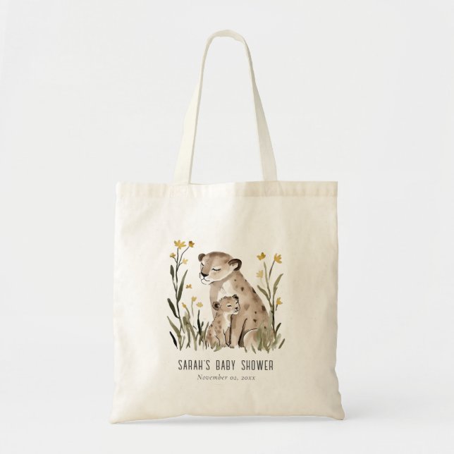 Bolsa Tote Cute Rustic Mum and Baby Tiger Foliage Baby Shower (Frente)