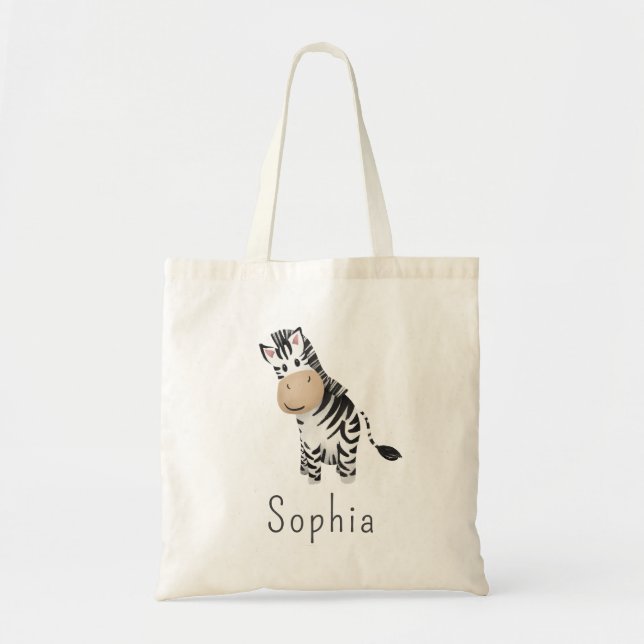 Bolsa Tote Cute Safari Zebra Kids (Frente)