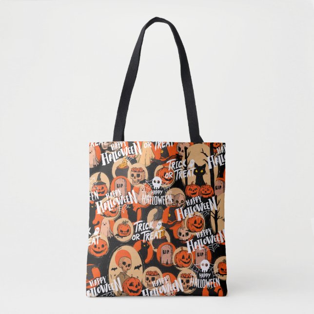 Bolsa Tote  Cute & Scary Halloween Spooky vibes  (Frente)