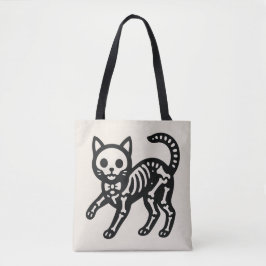 Bolsa Tote Cute Skeleton Cat