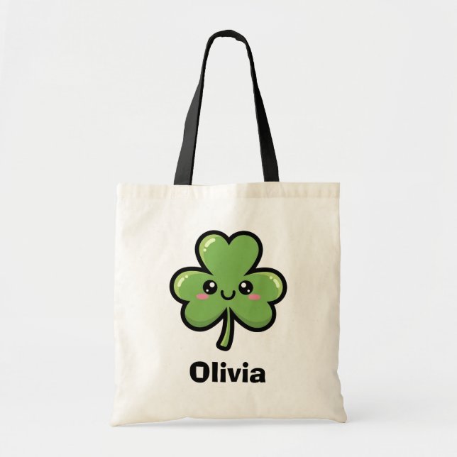 Bolsa Tote Cute Smiling Clover (Frente)