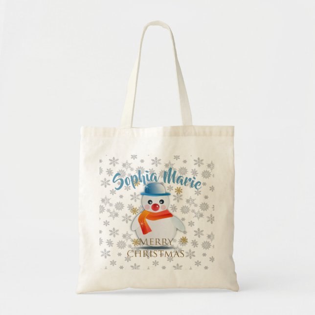 Bolsa Tote Cute Snowman (Frente)