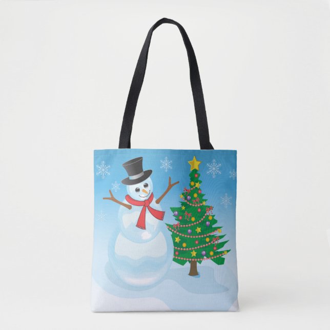 Bolsa Tote Cute Snowman (Frente)