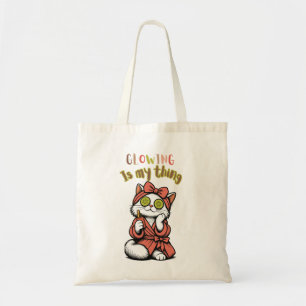Bolsa Tote Cute Spa Cat Glowing É Minha Coisa Skincare Auto C