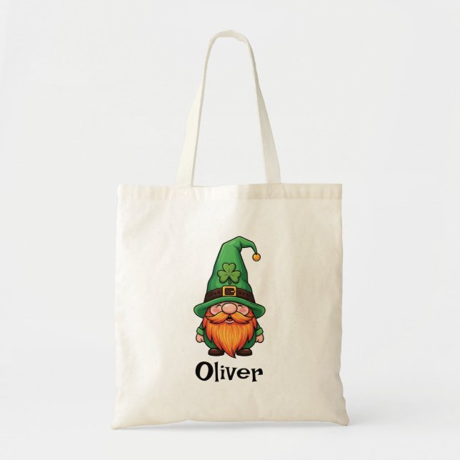 Bolsa Tote Cute St. Patrick's Day Lucky Leprechaun Gnome  (Frente)