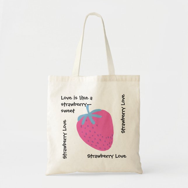 Bolsa Tote Cute Strawberry Love – Valentine’s Day Tote Bag (Frente)