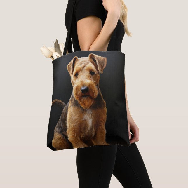 BOLSA TOTE CUTE TAN & BROWN WELSH TERRIER DOG (Close Up)