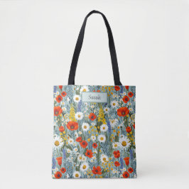 Bolsa Tote Cute Template Chic Flowers Boho Personalized