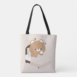 Bolsa Tote Cute Tired Brown Bear