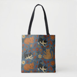 Bolsa Tote Cute Tuxedo and Orange Tabby Cats Autumn