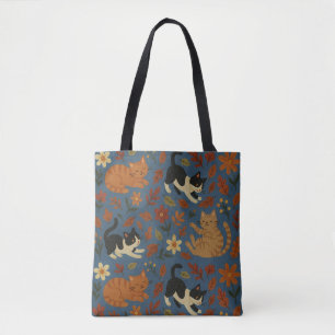 Bolsa Tote Cute Tuxedo and Orange Tabby Cats Autumn