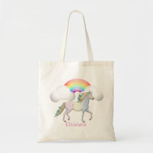 Bolsa Tote Cute  Unicórnio Mágico, Arco-íris