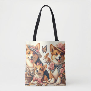Bolsa Tote Cute Vintage Welsh Corgi Cardigan