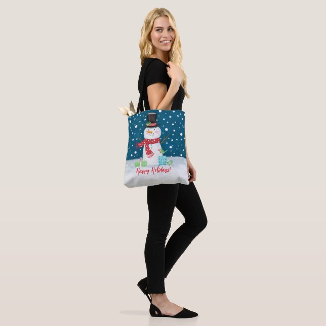 Bolsa Tote Cute Whimsical Christmas Snowman (No(a) Modelo)