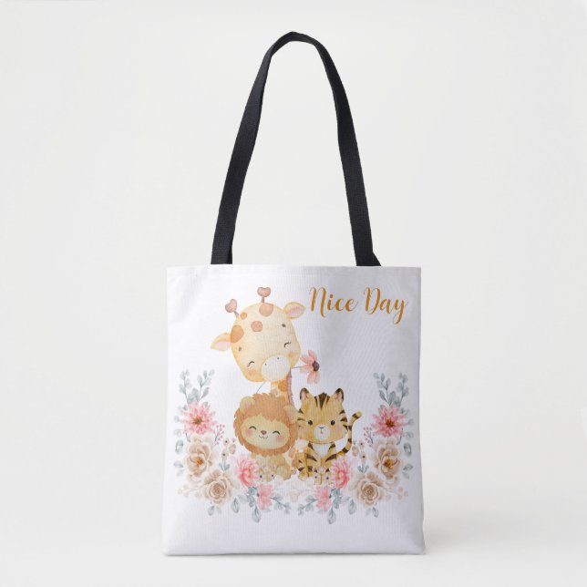 Bolsa Tote Cute Wild Animal  (Frente)