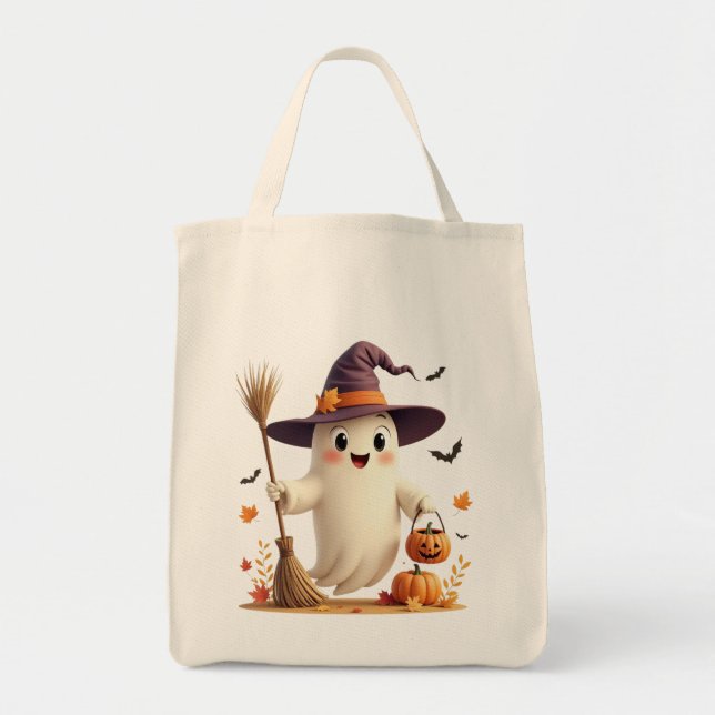 Bolsa Tote Cute Witchy Halloween (Frente)