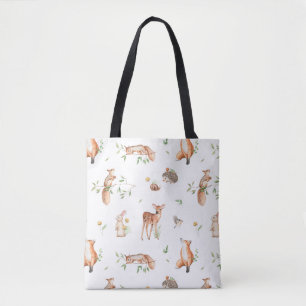 Bolsa Tote Cute Woodland Animal Friends Pattern