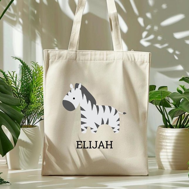 Bolsa Tote Cute Zebra Personalizado para Crianças (Criador carregado)