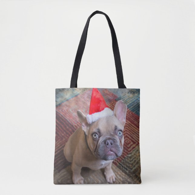 Bolsa Tote Cutest Baby Animals | French Bulldog Christmas (Frente)