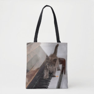 Bolsa Tote Cutest Baby Animals   Kitten on Piano