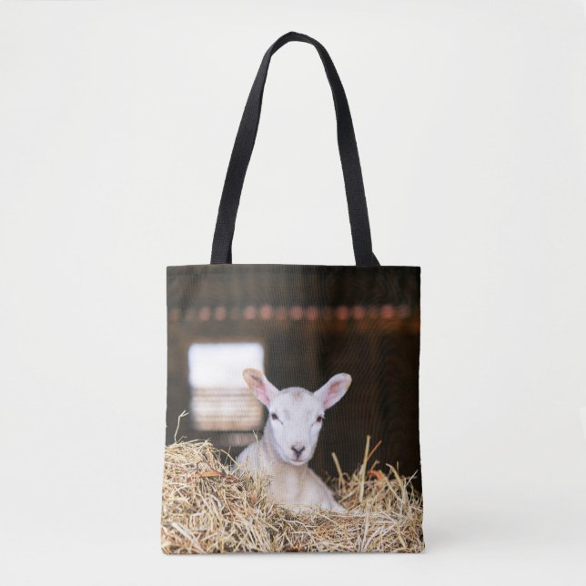 Bolsa Tote Cutest Baby Animals | Newborn Lamb (Frente)