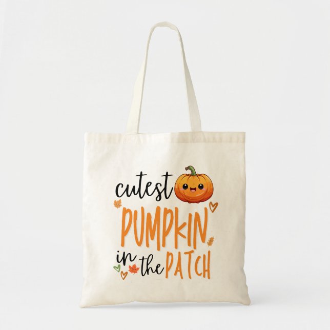 Bolsa Tote Cutest Pumpkin in the Patch, Fall First Halloween (Frente)