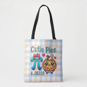 Bolsa Tote "Cutie Pies" - Símbolo de Pi Cónico e Pie Pun