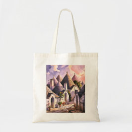 Bolsa Tote Cutom Alberobello Trulli Houses Italy Watercolor
