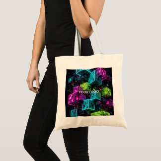 Bolsa Tote Cyan Magenta Lime Cyberpunk | Extremely 3D