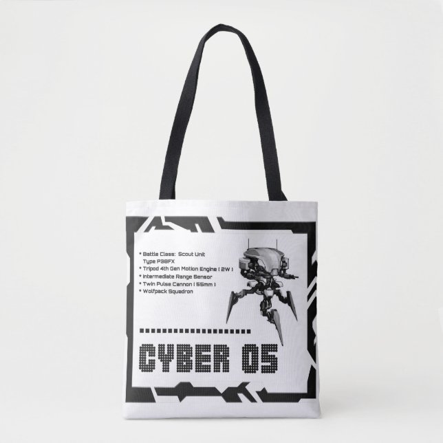 Bolsa Tote Cyber 05 Mech Robot Design (Frente)