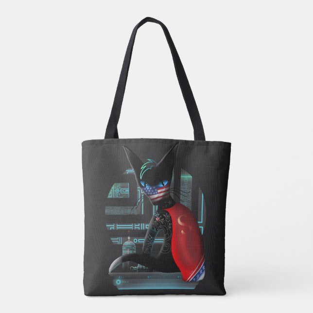 Bolsa Tote Cyberpunk Ninja Black Cat (Verso)