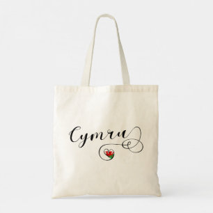 Bolsa Tote Cymru Welsh Flag Em Heart, País De Gales