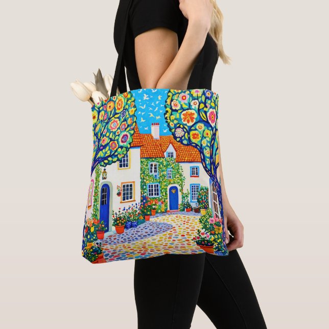 Bolsa Tote da Aldeia Caprichosa e Bonita (Close Up)