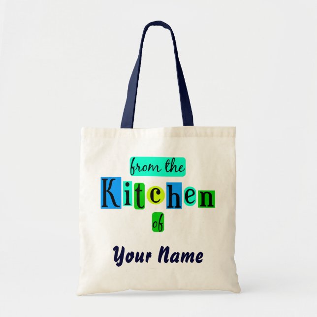 Bolsa Tote Da Cozinha do Retro Blues Custom Canvas Tote (Frente)