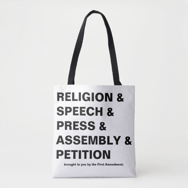 Bolsa Tote da Primeira Emenda em Branco (Frente)
