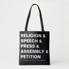 Bolsa Tote da Primeira Emenda em preto