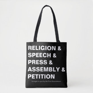 Bolsa Tote da Primeira Emenda em preto