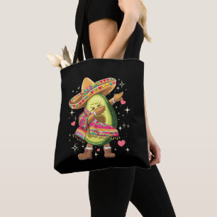 Bolsa Tote Dabbing Abacate Cinco De Maio Poncho Mexicano Dive