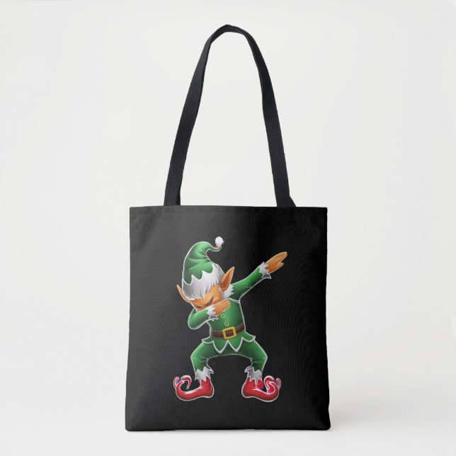 Bolsa Tote Dabbing Elf Costume Natal Squad Xmas (Frente)