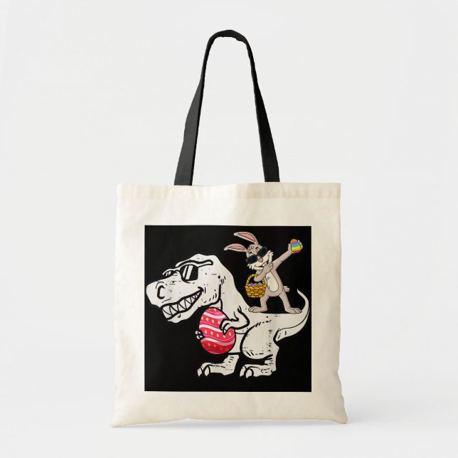 Bolsa Tote Dabbing Rabbit Day Dinossaur Dino Eggs Boys (Frente)