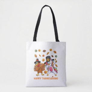 Bolsa Tote Dabbing Turkey Unicorn Thankanding Para Meninas Pi