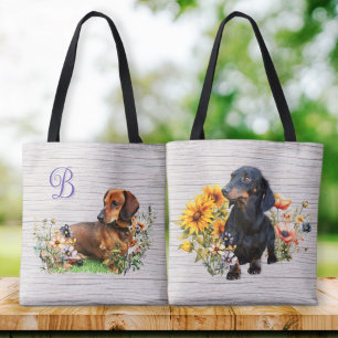 Bolsa Tote Dachshances Ambos Lados Monograma Inicial