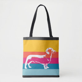 Bolsa Tote Dachshund by colorful stripes