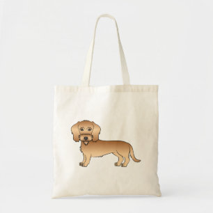 Bolsa Tote Dachshund de Cabelo Rijo Trigo Cachorro de Desenho