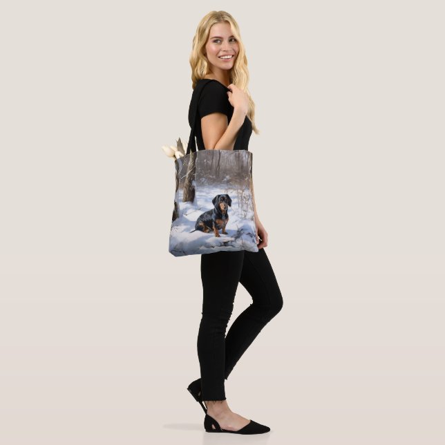 Bolsa Tote Dachshund Deixe Nevar Natal (No(a) Modelo)