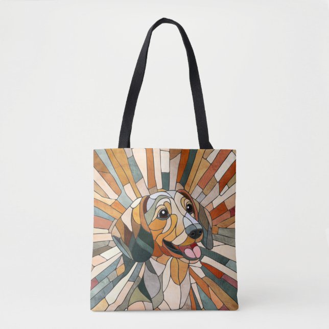 Bolsa Tote Dachshund dog - Doxie - mosaico colorido (Frente)