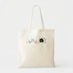 Bolsa Tote Dachshund Dog Heartbeat Engraçadinho