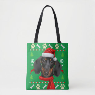 Bolsa Tote Dachshund Dog Ugly Christmas