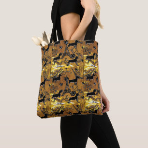Bolsa Tote Dachshund Dourado